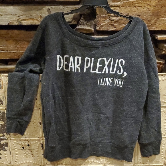 Women's Charcoal Sweatshirt Off the Shoulder sz L NWOT - Picture 1 of 4